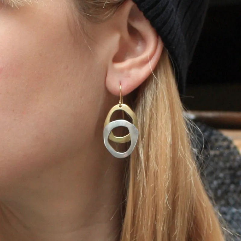 Layered Organic Rings Wire Earring
