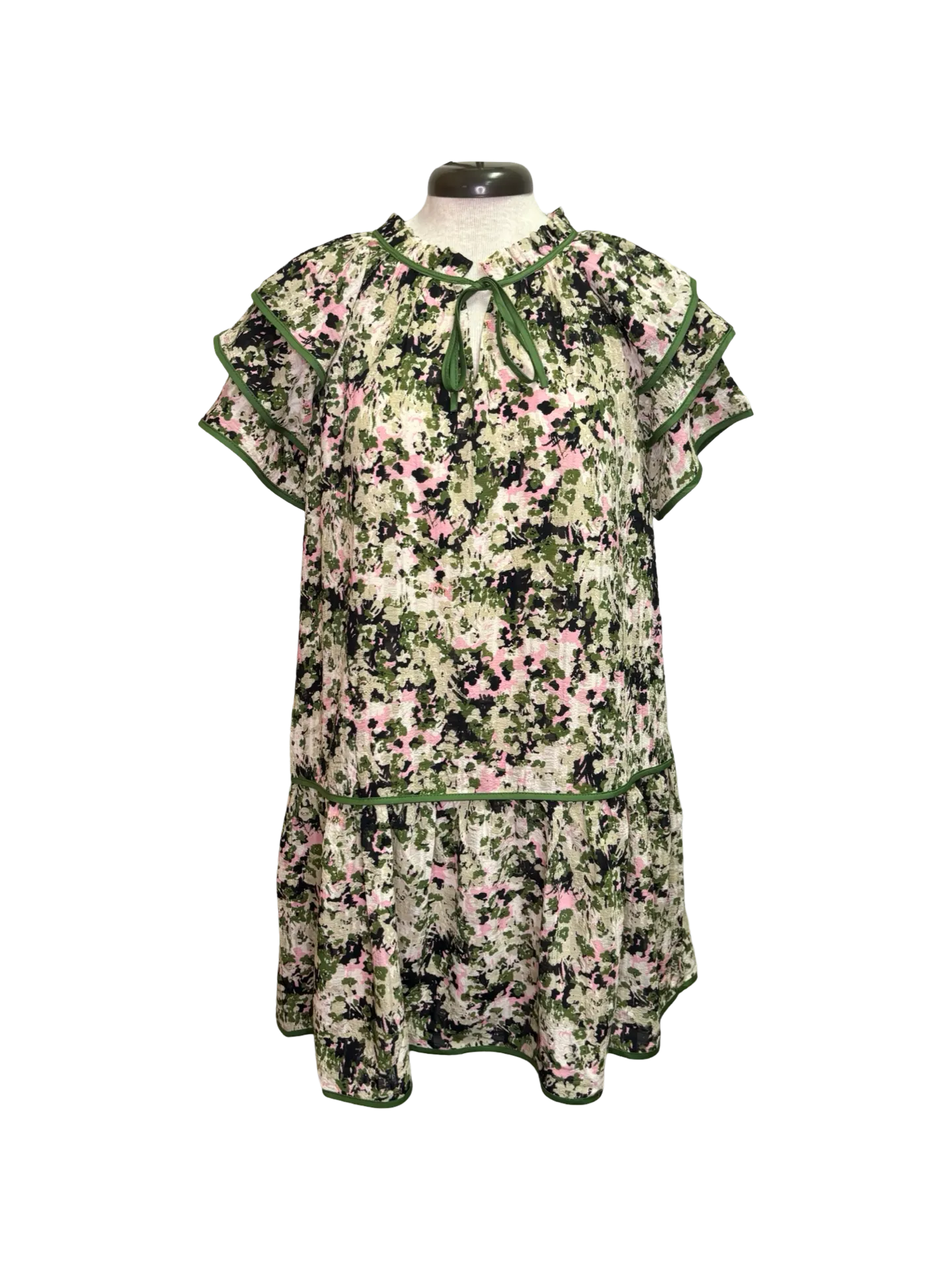 Layered Short Sleeve Floral Dress