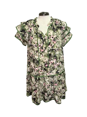Layered Short Sleeve Floral Dress