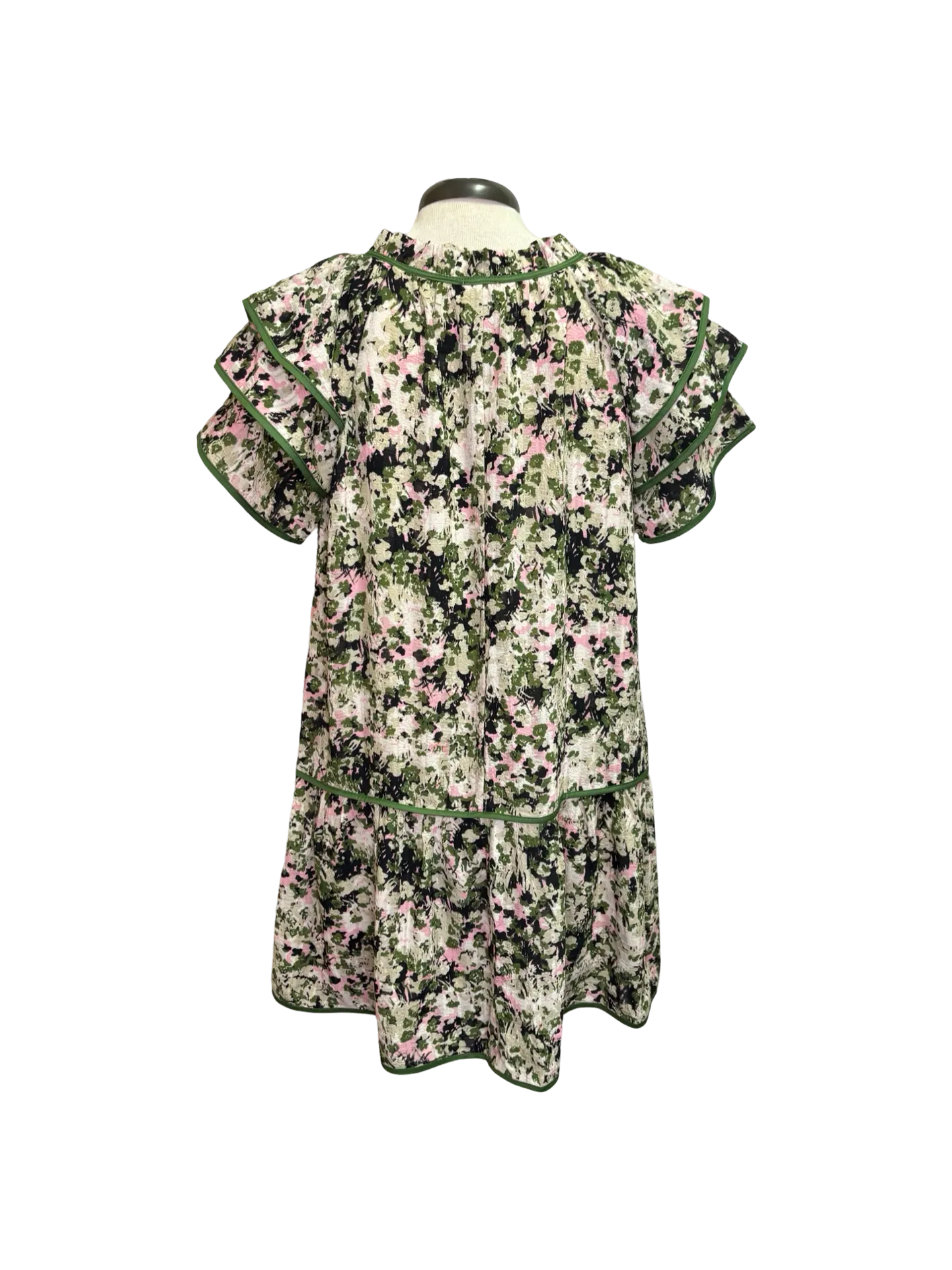 Layered Short Sleeve Floral Dress