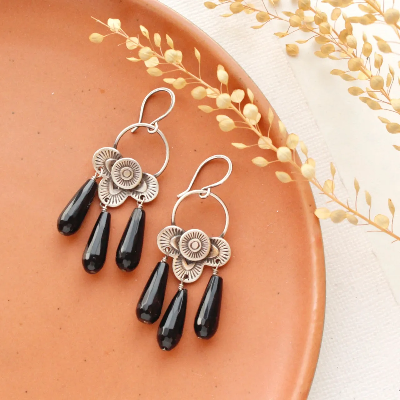 Layered Talara Onyx Chandelier Earrings