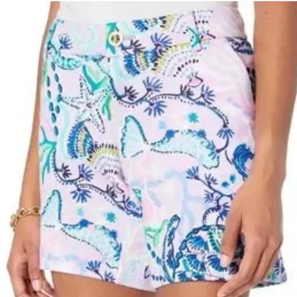 Lilly Pulitzer Jayne Knit Shorts Lilac Freesia Mermaid for You Size 8