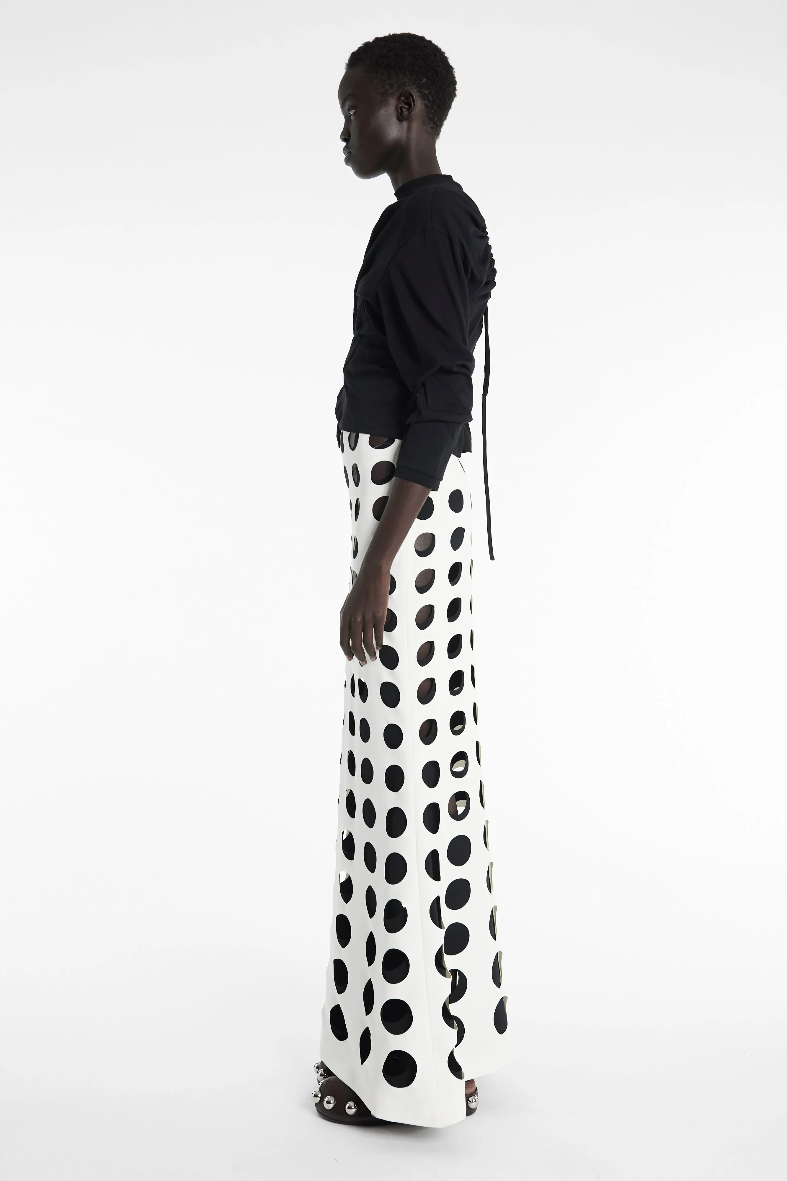 Longsleeve Knotted Jersey Top Black