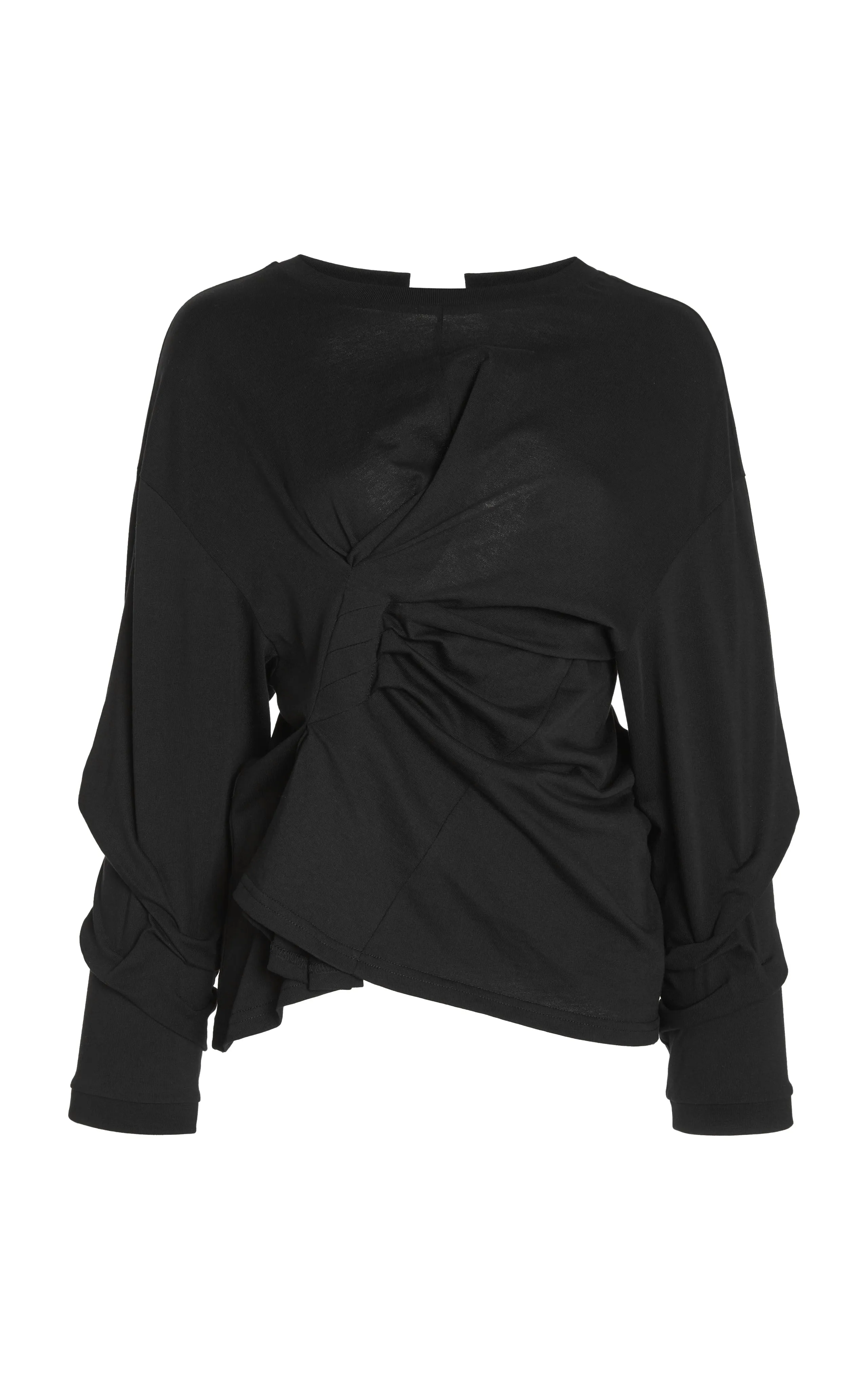 Longsleeve Knotted Jersey Top Black