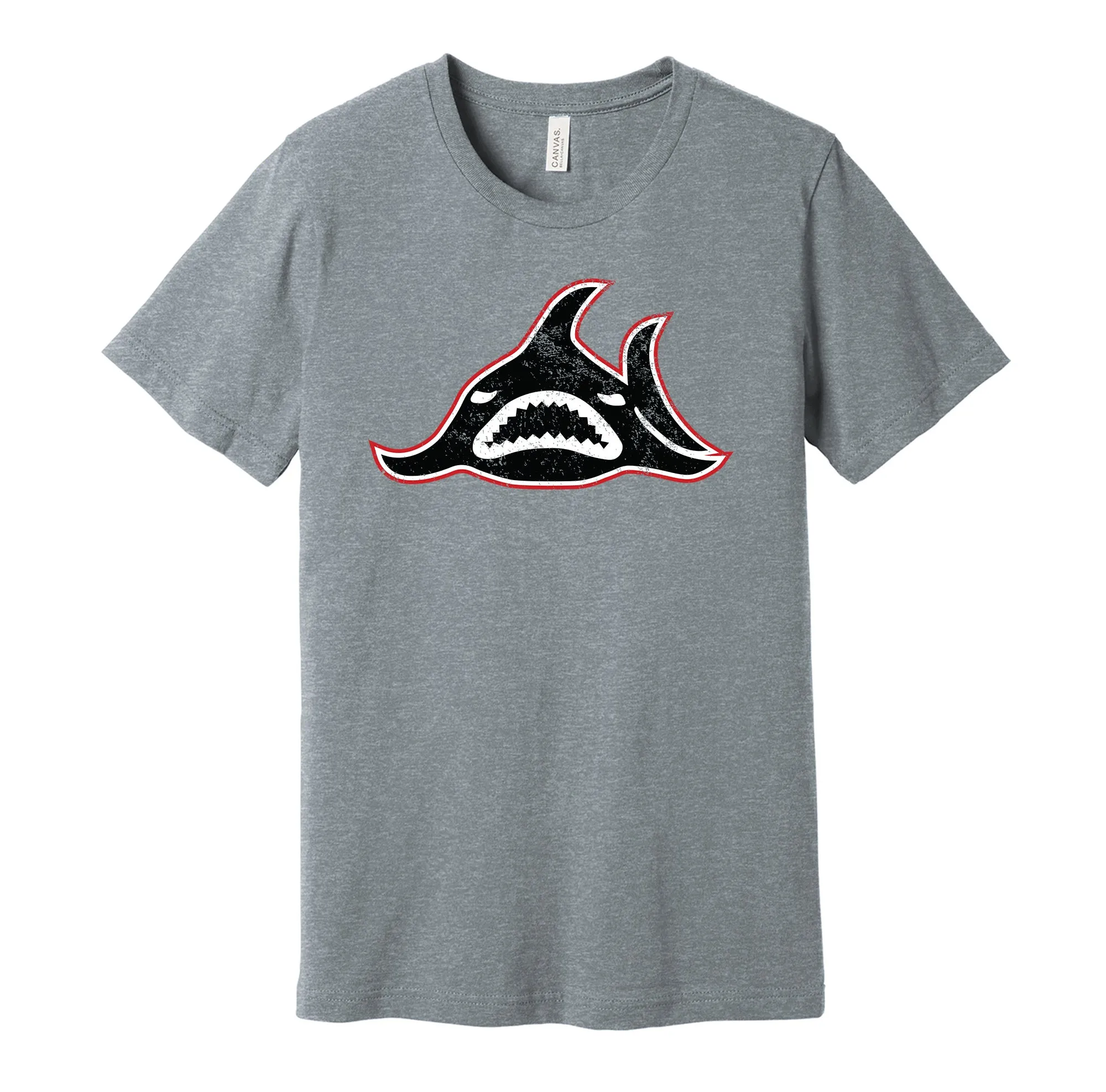 Los Angeles Sharks Distressed Logo - Defunct WHA Sports Team Shirt - Celebrate Hockey Heritage and History - Hyper Than Hype Shirts