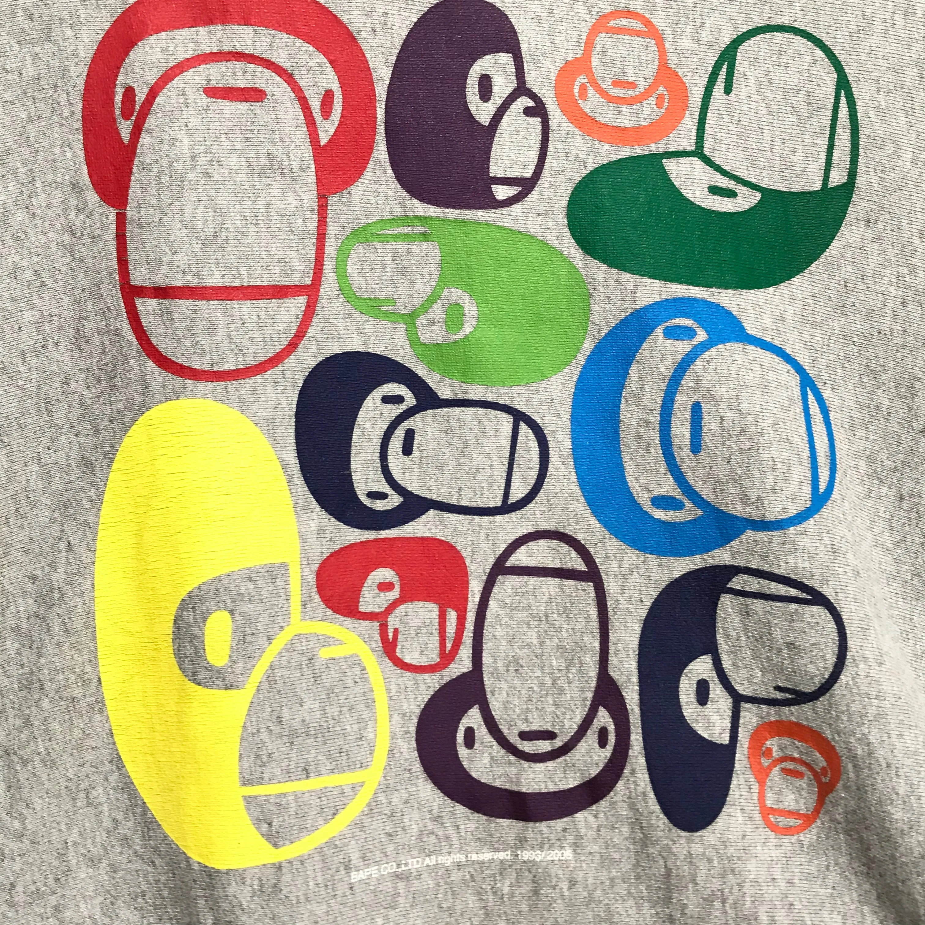[M] A Bathing Ape Bape Baby Milo Modern Faces Logo Pullover Hoodie