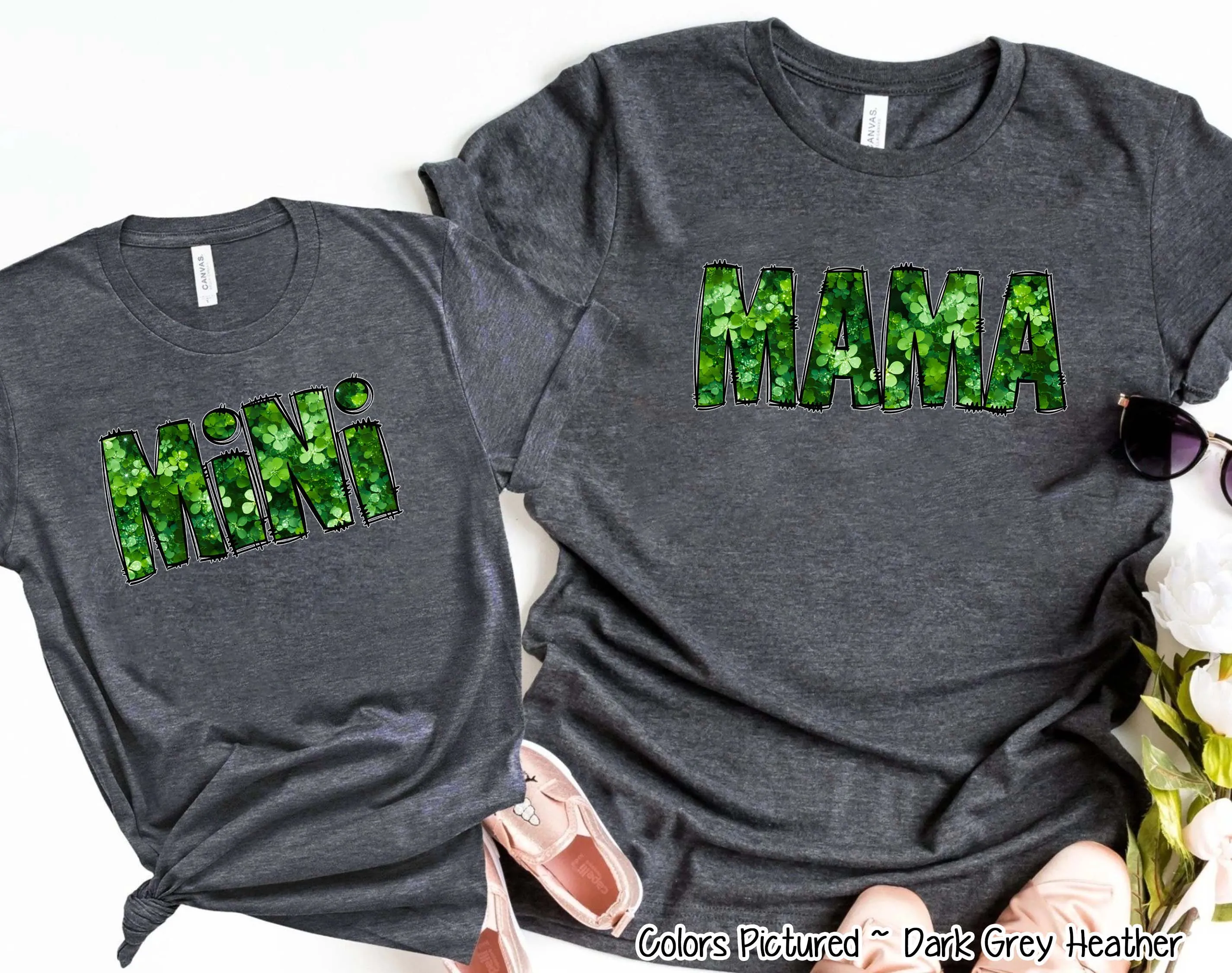Mama and Mini Matching Clover St Patricks Tee or Sweatshirt