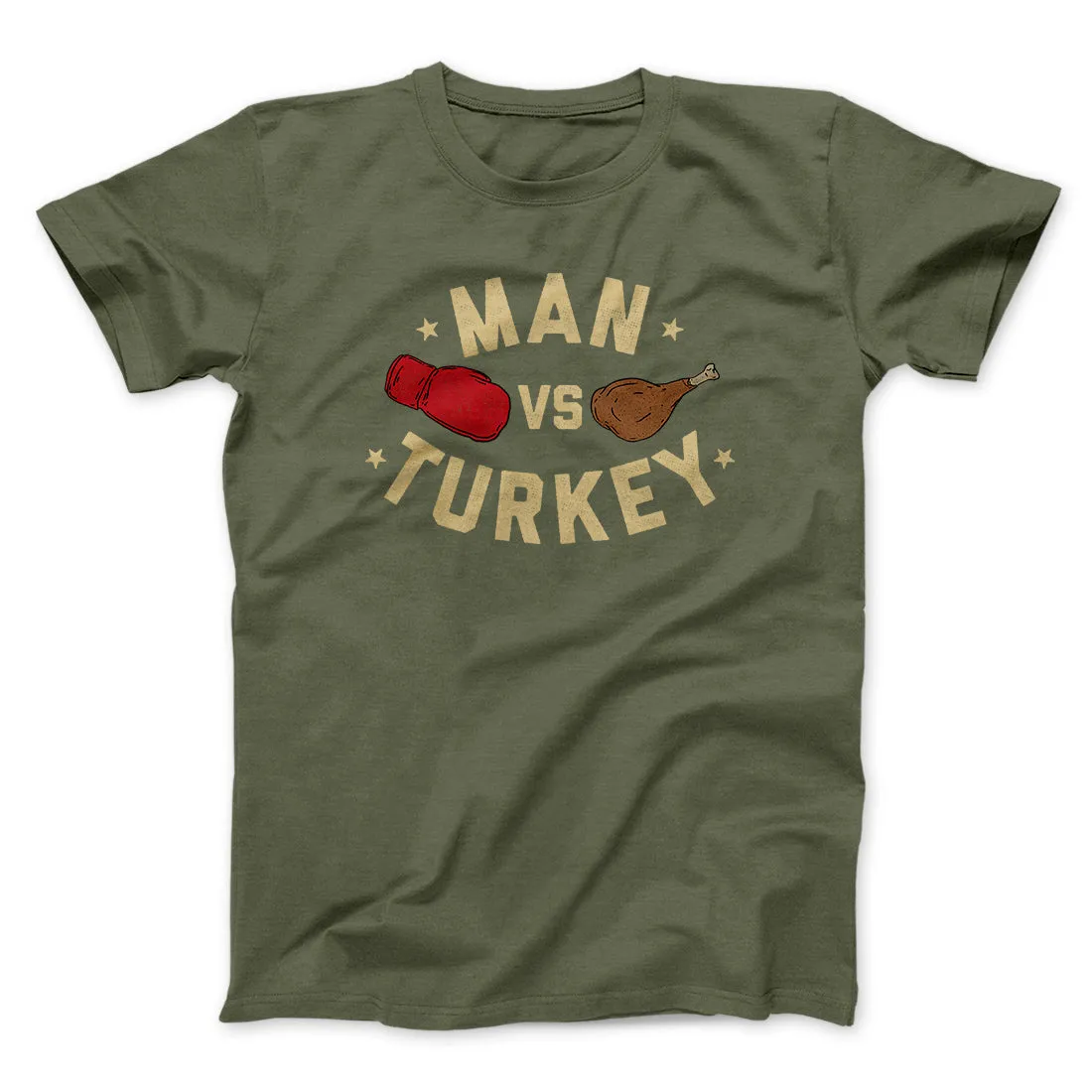 Man Vs Turkey Funny Thanksgiving Men/Unisex T-Shirt