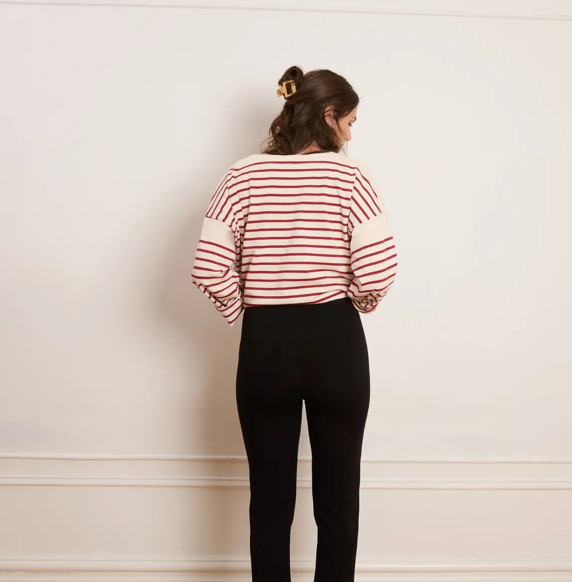 Marianne Oversized Breton Tee - Red Stripe | Loup