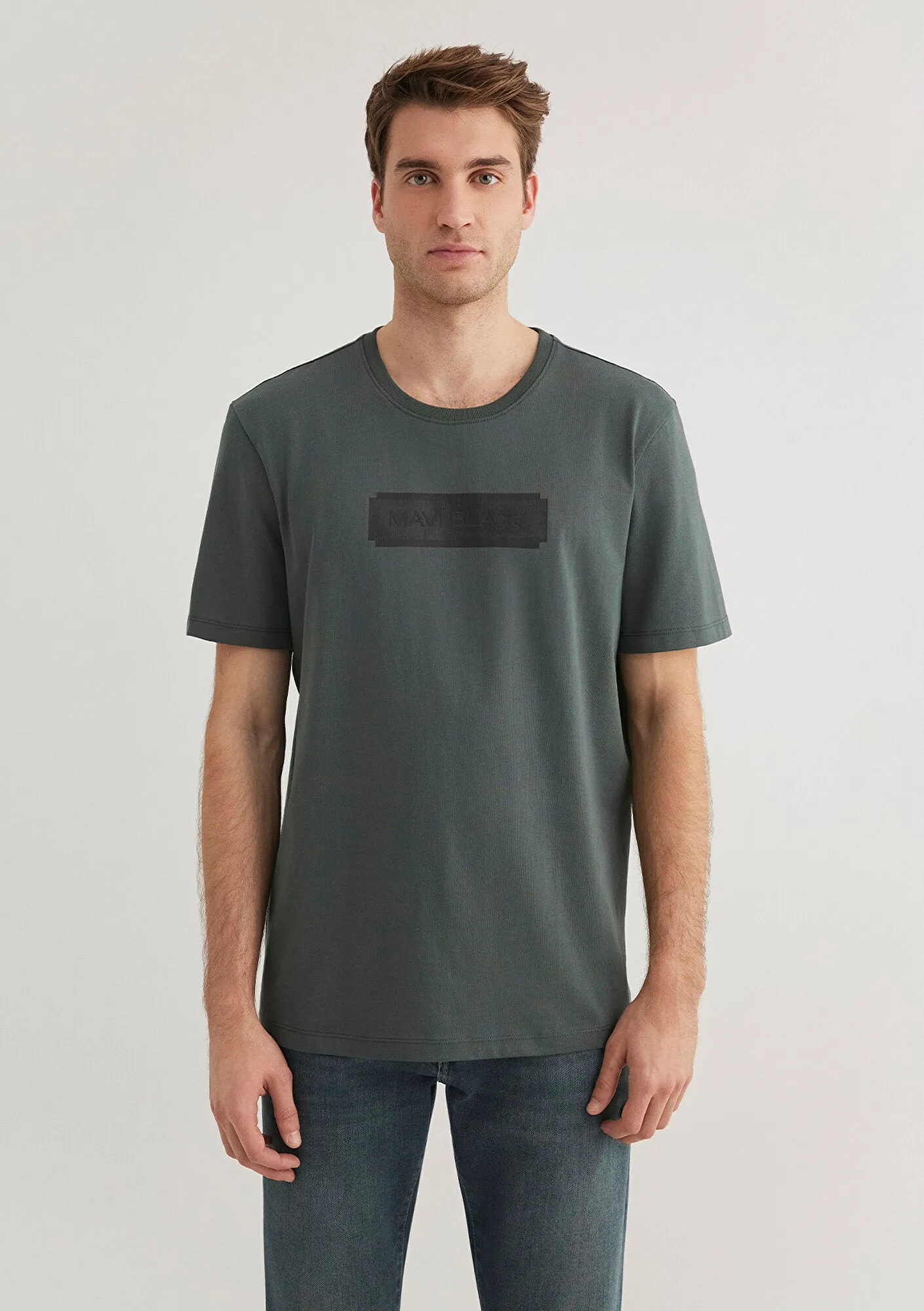 Mavi Black Printed Green T-Shirt