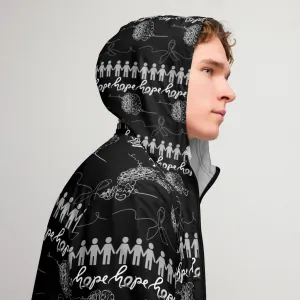 Men’s Brain Cancer Solid Black Windbreaker