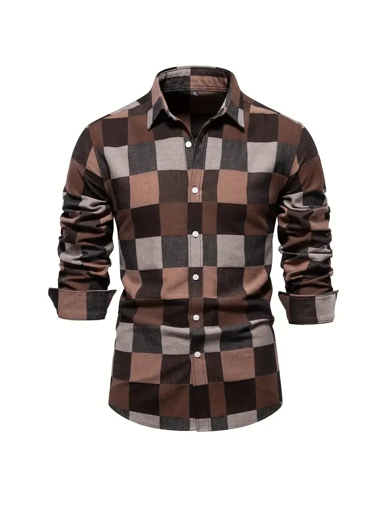Men's John color-blocked long-sleeve button-down shirt