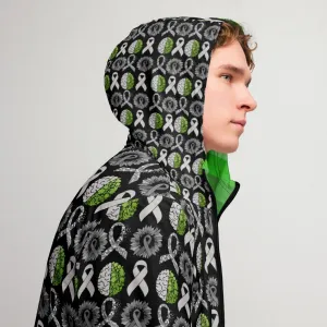 Men's Solid w/ Green Brain Cancer Windbreaker