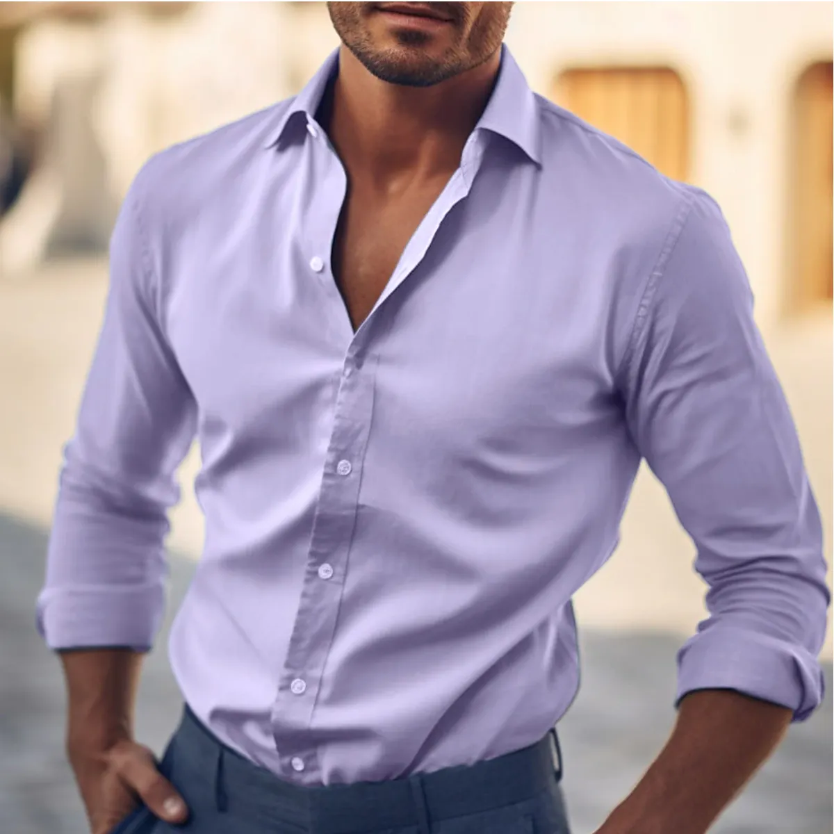 Men's Stylish Button-Up Shirt for Casual & Formal Wear – Adam