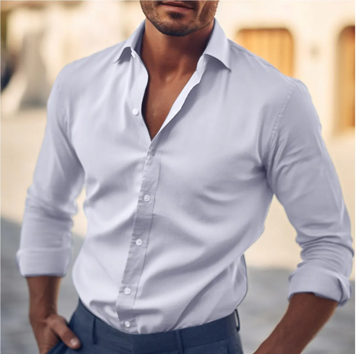 Men's Stylish Button-Up Shirt for Casual & Formal Wear – Adam