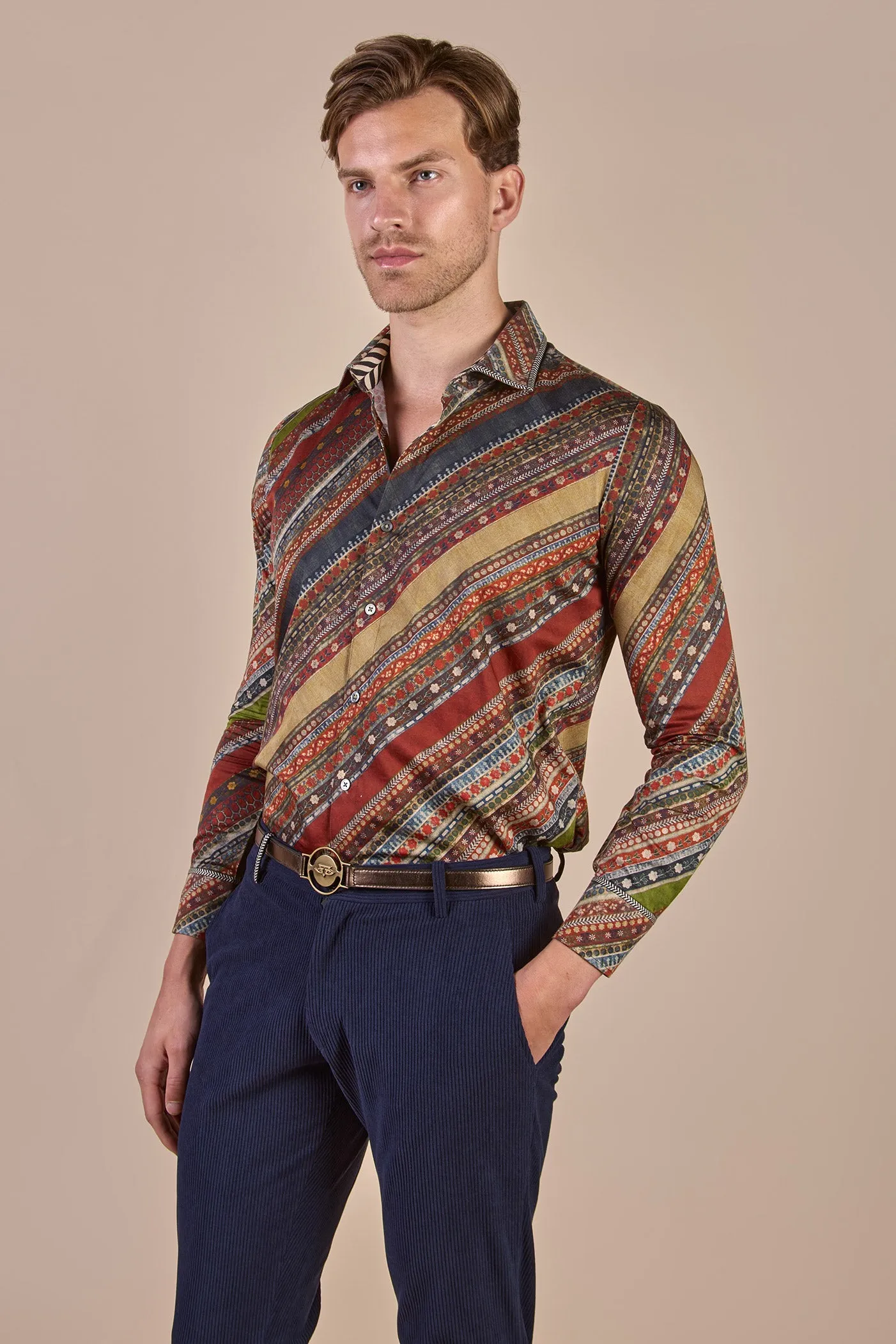 Multi Hued Striped Shirt