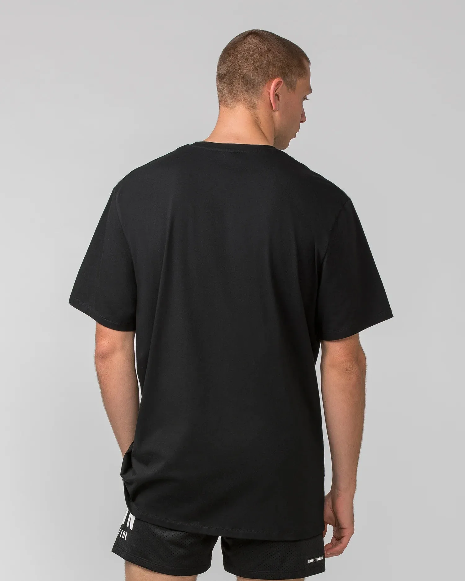 Muscle Nation | Oversized Tonal Tee - Black