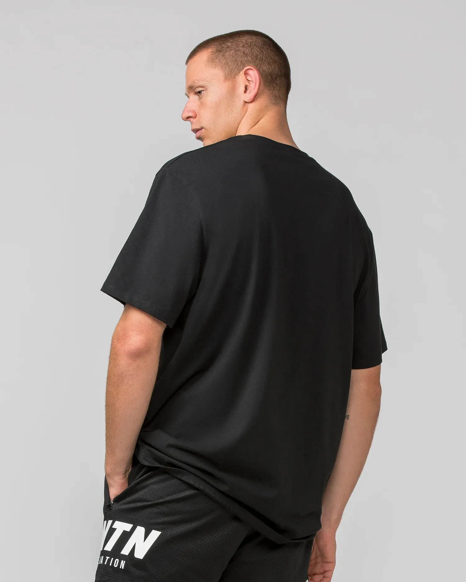 Muscle Nation | Oversized Tonal Tee - Black