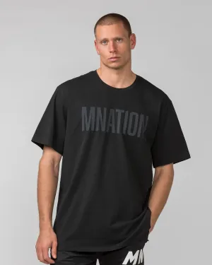 Muscle Nation | Oversized Tonal Tee - Black