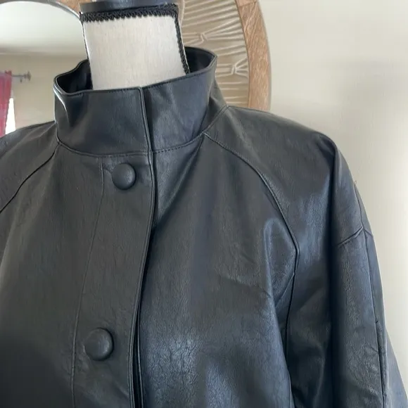 Nasty Gal Oversized Faux Leather Longline Jacket NWT size 4