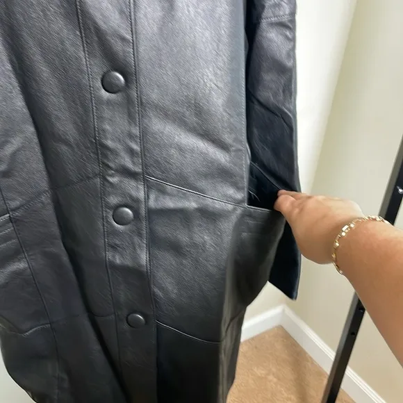 Nasty Gal Oversized Faux Leather Longline Jacket NWT size 4