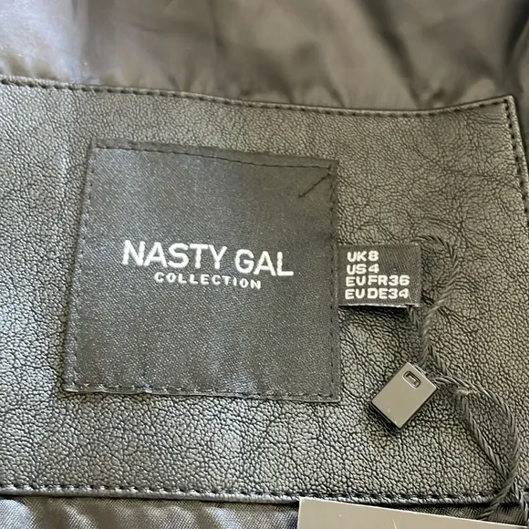 Nasty Gal Oversized Faux Leather Longline Jacket NWT size 4