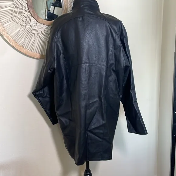 Nasty Gal Oversized Faux Leather Longline Jacket NWT size 4