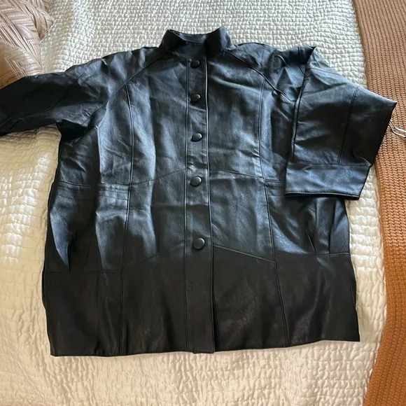 Nasty Gal Oversized Faux Leather Longline Jacket NWT size 4