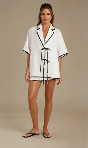 Noir Cream Skirt Set for Woman