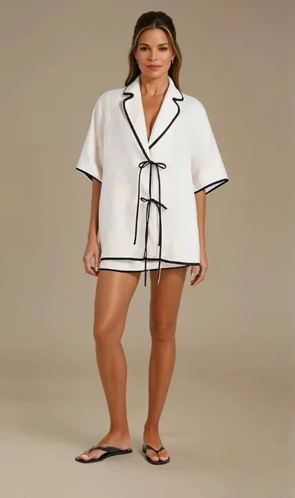 Noir Cream Skirt Set for Woman