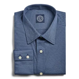 Non-Iron Knit Basketweave - Navy