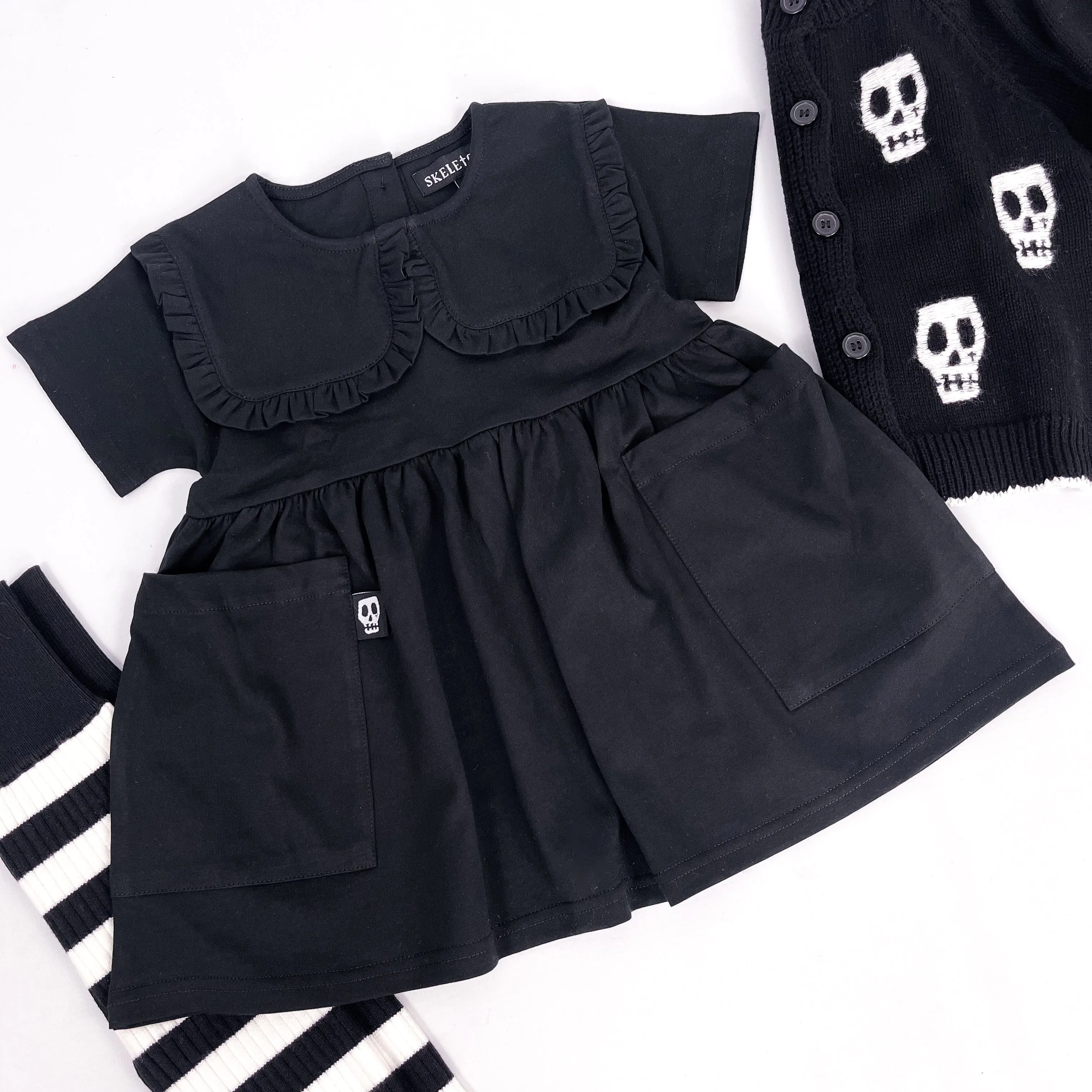 NOT SO BASIC BLACK COLLAR SMOCK DRESS