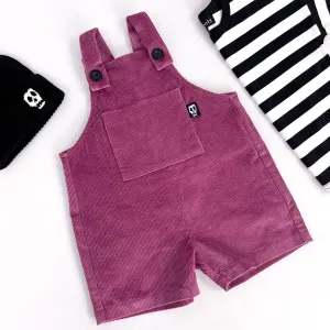 NOT SO BASIC MAUVE CORDUROY SHORT DUNGAREES