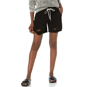 n:PHILANTHROPY Coco Distressed Sweat Shorts in Vintage Black size XS NWT