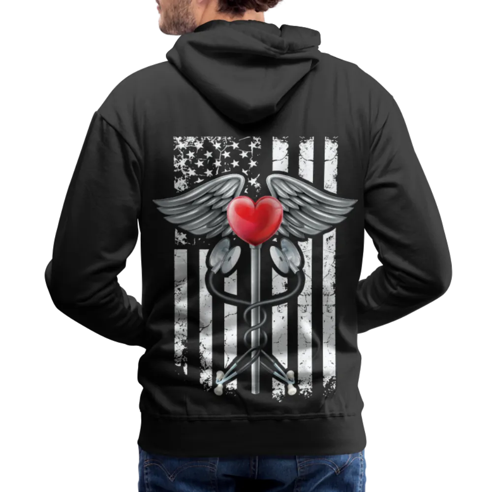 Nurse Flag Caduceus Stethoscope Heart Men’s Premium Hoodie (CK1822)