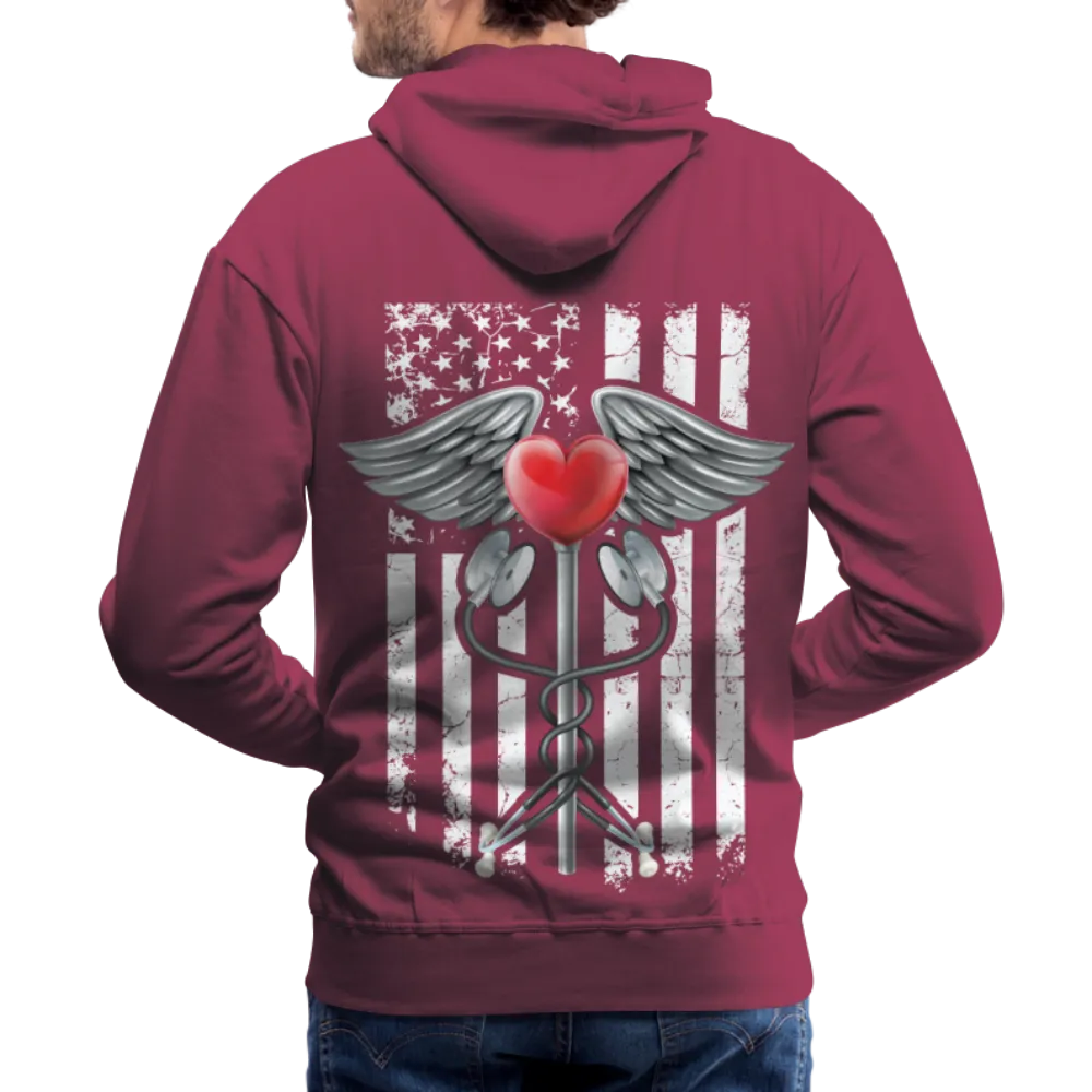Nurse Flag Caduceus Stethoscope Heart Men’s Premium Hoodie (CK1822)