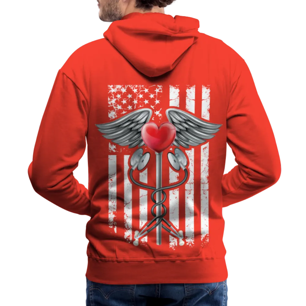 Nurse Flag Caduceus Stethoscope Heart Men’s Premium Hoodie (CK1822)