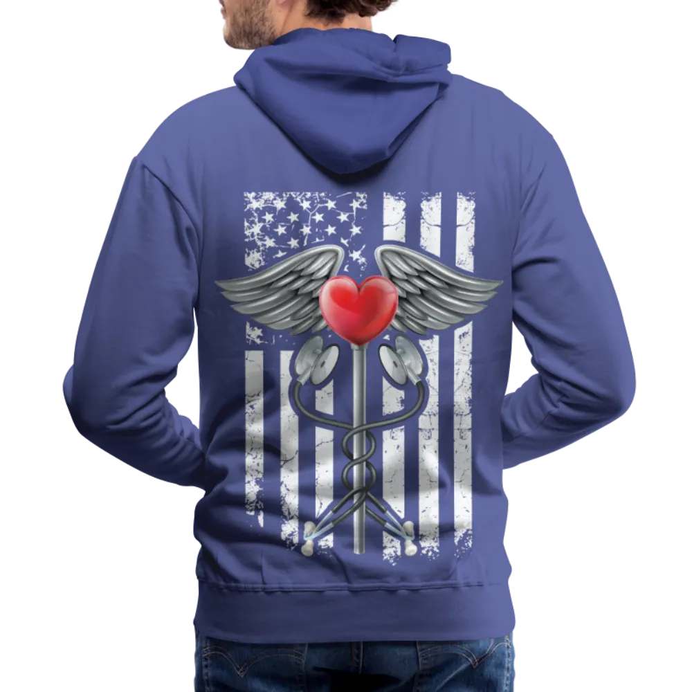 Nurse Flag Caduceus Stethoscope Heart Men’s Premium Hoodie (CK1822)