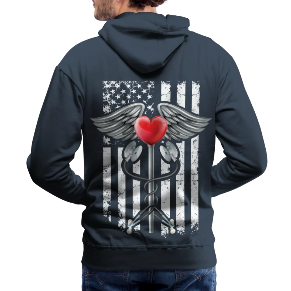 Nurse Flag Caduceus Stethoscope Heart Men’s Premium Hoodie (CK1822)