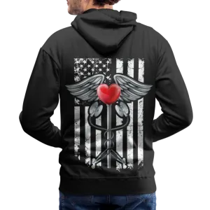 Nurse Flag Caduceus Stethoscope Heart Men’s Premium Hoodie (CK1822)