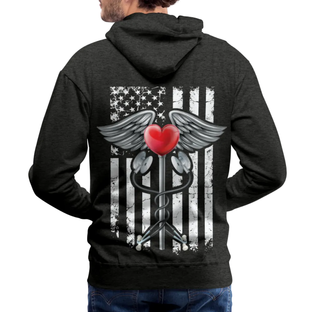 Nurse Flag Caduceus Stethoscope Heart Men’s Premium Hoodie (CK1822)