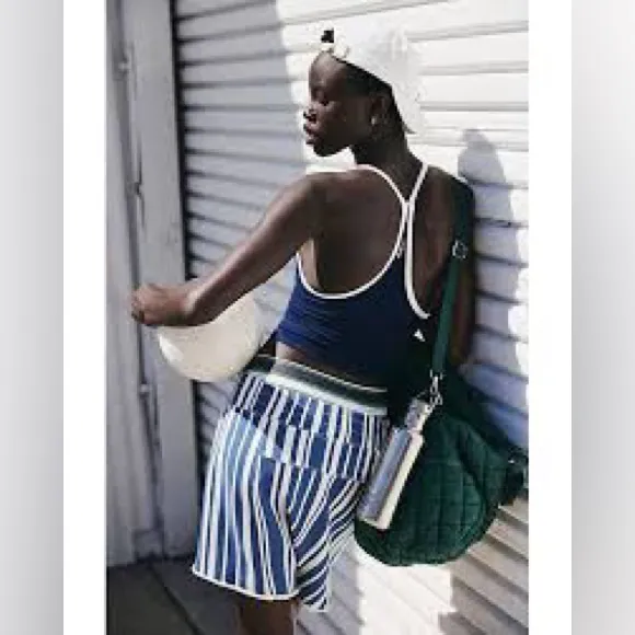 NWT Free People All Star Printed Shorts blue stripe