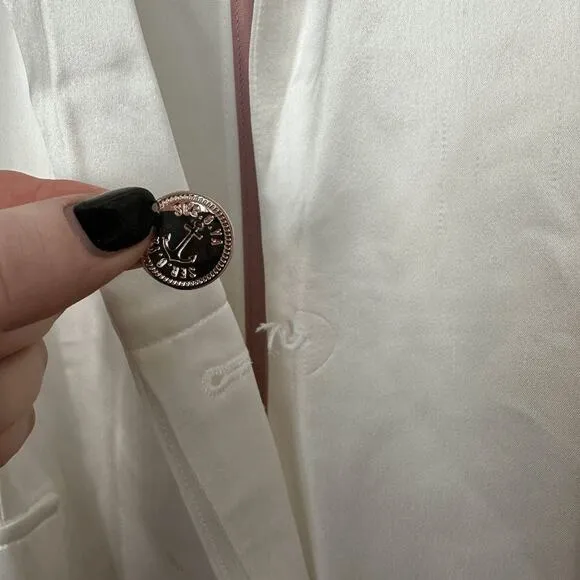 NWT Ser.O.Ya Womens Ronin Jacket White Long Sleeve Oversized Blazer Size Large