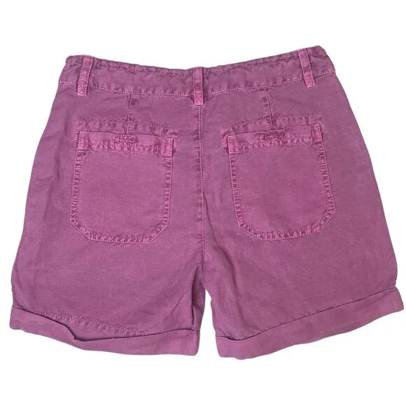 NWT Sundance Zinovia Embroidered Linen Shorts Purple Sz XS Petite