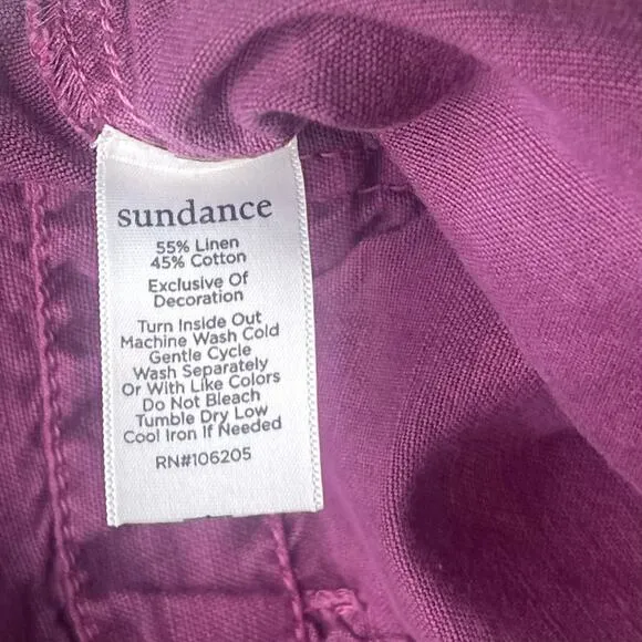 NWT Sundance Zinovia Embroidered Linen Shorts Purple Sz XS Petite