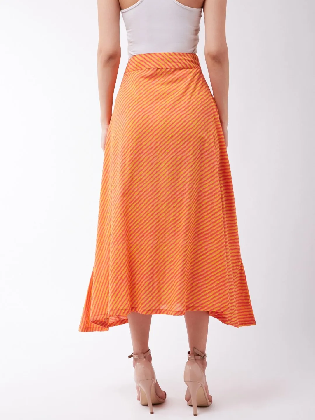 Orange Mustard Lahriya Skirt