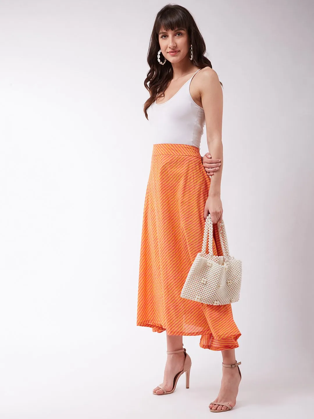 Orange Mustard Lahriya Skirt