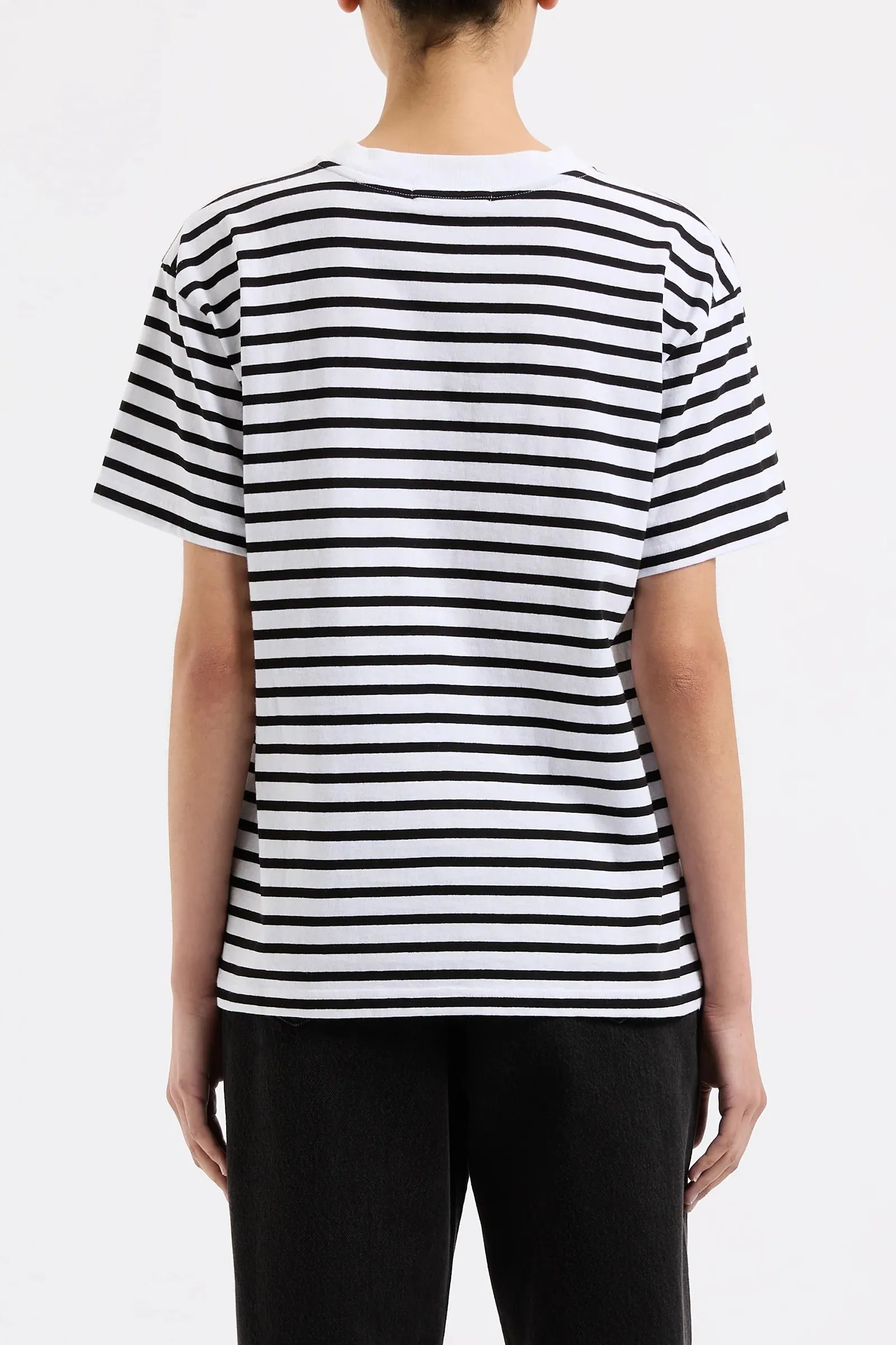Organic Stripe Boyfriend Tee BLACK STRIPE