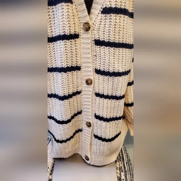 Oversized Striped Cardigan
