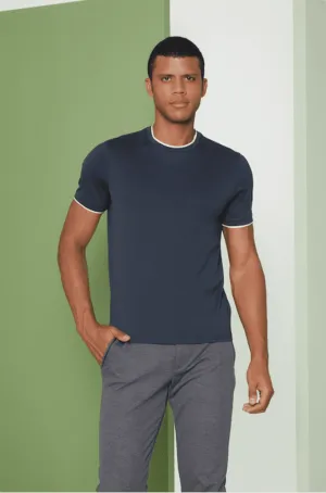 Perona   I   Mens-Thirts & Polos -Thirt-Casey-Pma-Fv21-1010-Navy  AS7545